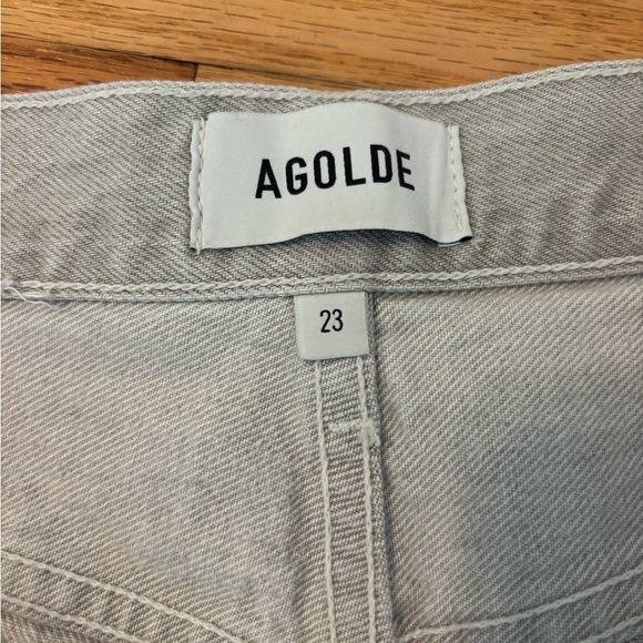 Agolde Dame Women's White Wide-Leg Jeans - Picture 6 of 7